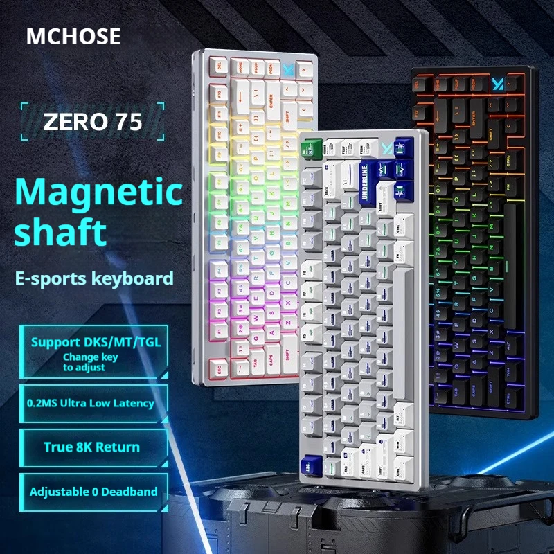 Mchose Zero 75 Mechanical Keyboard Tri-Mode Wireless Hot Swap Gasket Structure Customized Gaming Keyboard Pc Gamer Accessory