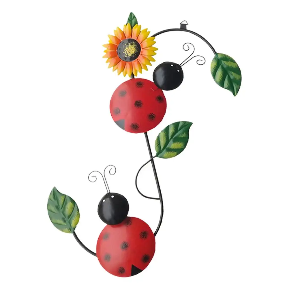 

Iron Ladybug Decoration Durable Hanging Hole Garden Courtyard Kids Room Kindergarten Outdoor Decor Bright Colors Exquisite