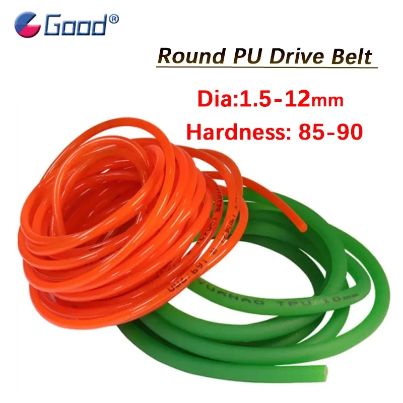 1/5M Polyurethane Conveyor Belts Round PU Drive Belt Meltable Cord Diameter 1.5mm-12mm Adhesive Industrial Circular Driving band