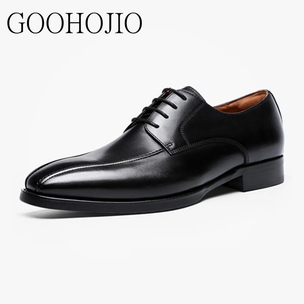 Office Men Dress Shoes Men Formal Shoes Leather Luxury Fashion Groom Wedding Shoes Men Oxford Shoes Dress 39-48 Square Toe