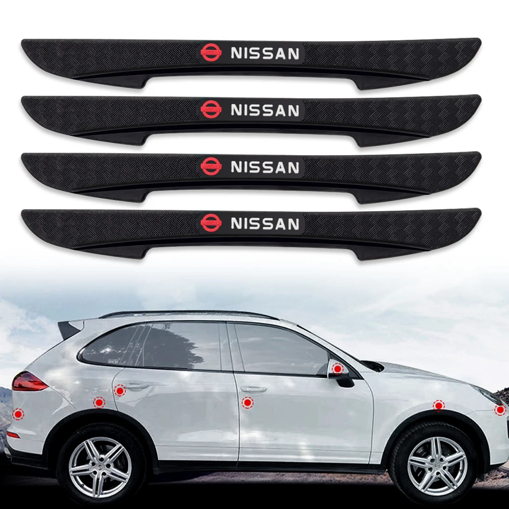 4Pcs Car Door Side Strip Protector Rubber Edge Anti-collision Bumper Sticker For Nissan Nismo Tiida Teana GTR 350Z 370Z 240SX