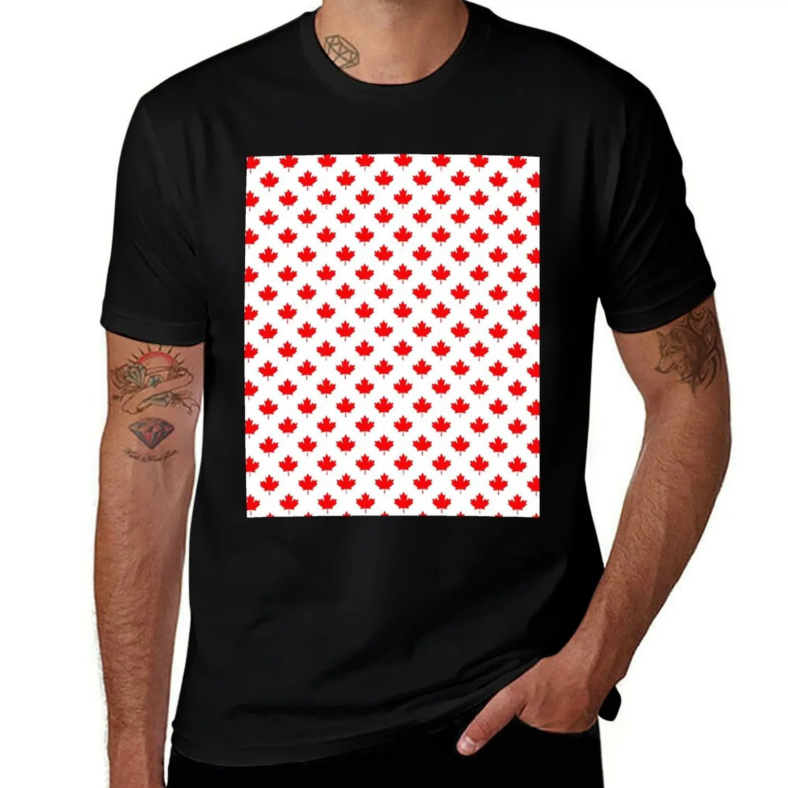 

Maple Leaf Pattern T-Shirt man clothes Aesthetic clothing luxury clothes men