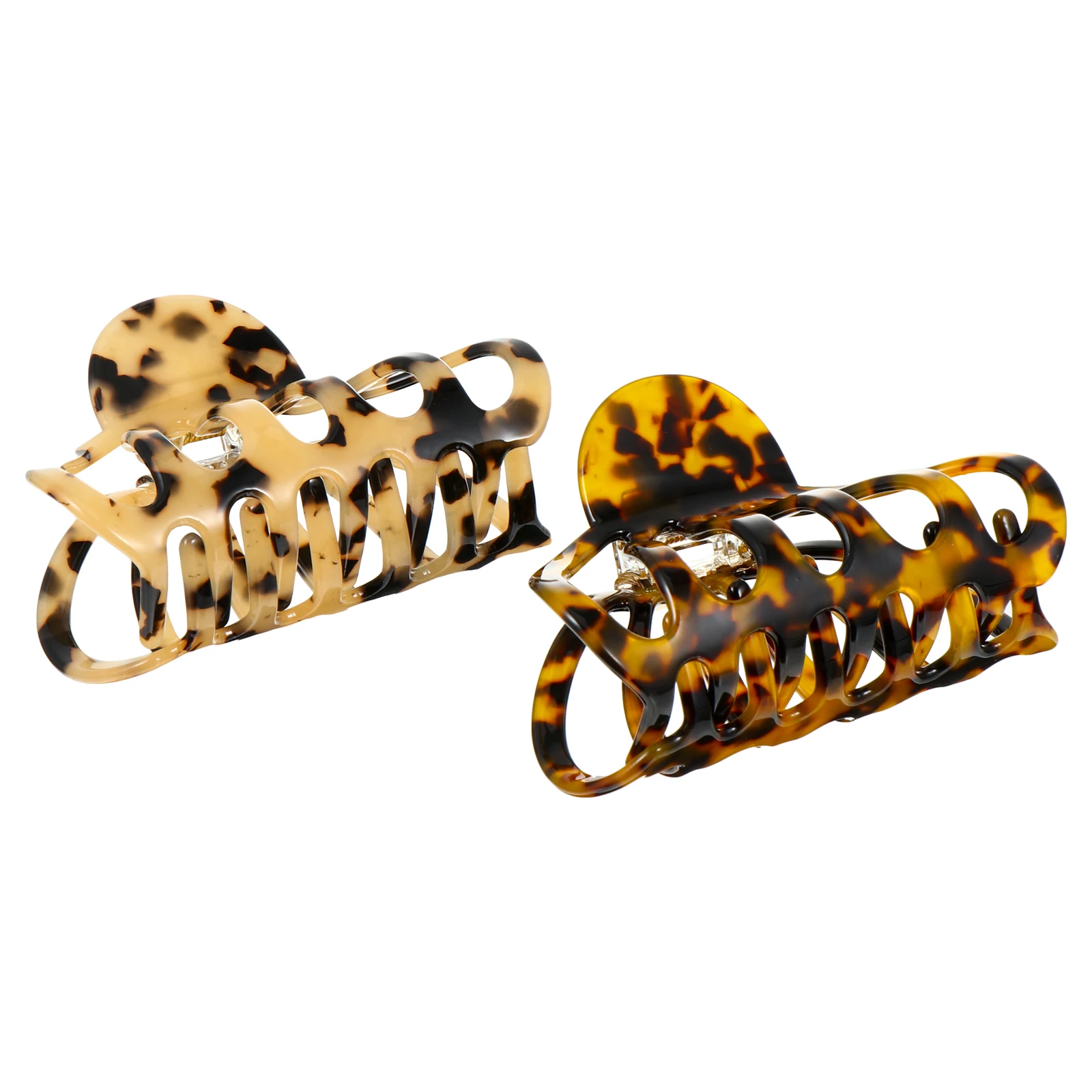 

2 Pcs Hairpin Safe Accessory Claw Clamp Hollow Out Elegant Clip Acrylic Barrette Women Practical Durable