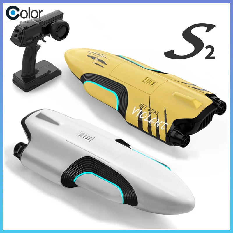 

S2 2.4g High Speed Racing Rc Speedboat 30km/H Double Motor Waterproof Remote Control Electric Speedboat Toys For Boys Kids Gifts