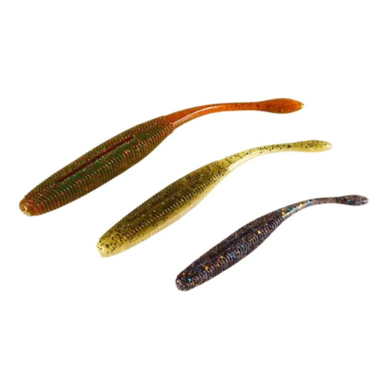 DUODUOYU 8PCS 75mm 95mm 110mm Wurm Softbait Angeln Locken Gesalzen Gerade Schwanz Perfekte Schwimmen Kunststoff Isca aritical Tackle