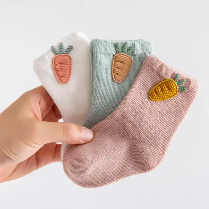 

3 Pairs Baby Kids Cotton Socks Infant Toddler Boy Girls Floor Socks Cute Cartoon Casual Home Sock Children's Clothes Accessories