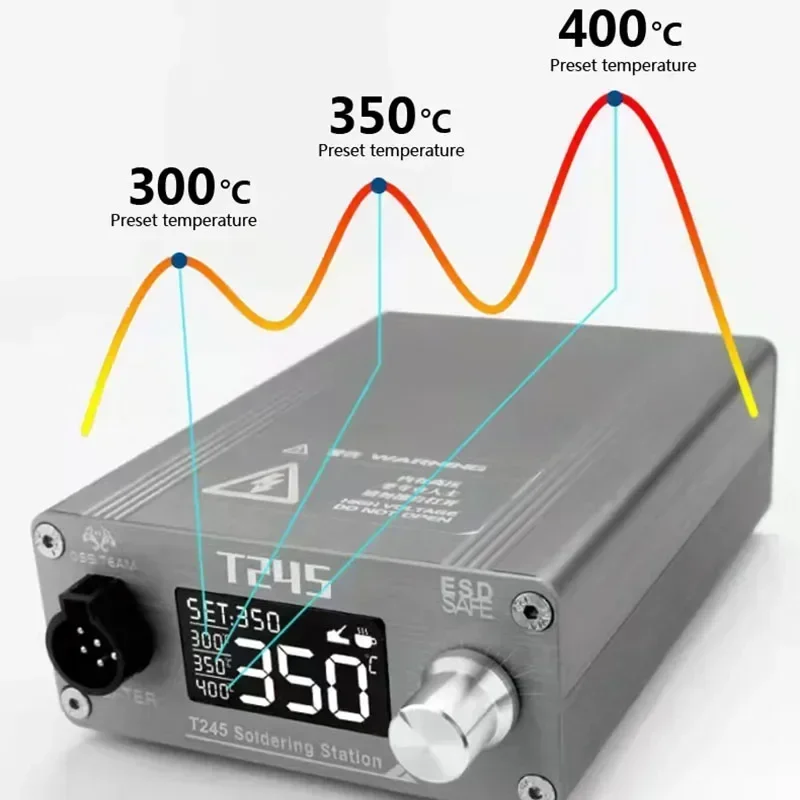 OSS-Estación de soldadura eléctrica T245 sin plomo, Kit de soldador de calentamiento rápido 2S con puntas C245 para reparación de chips de placa