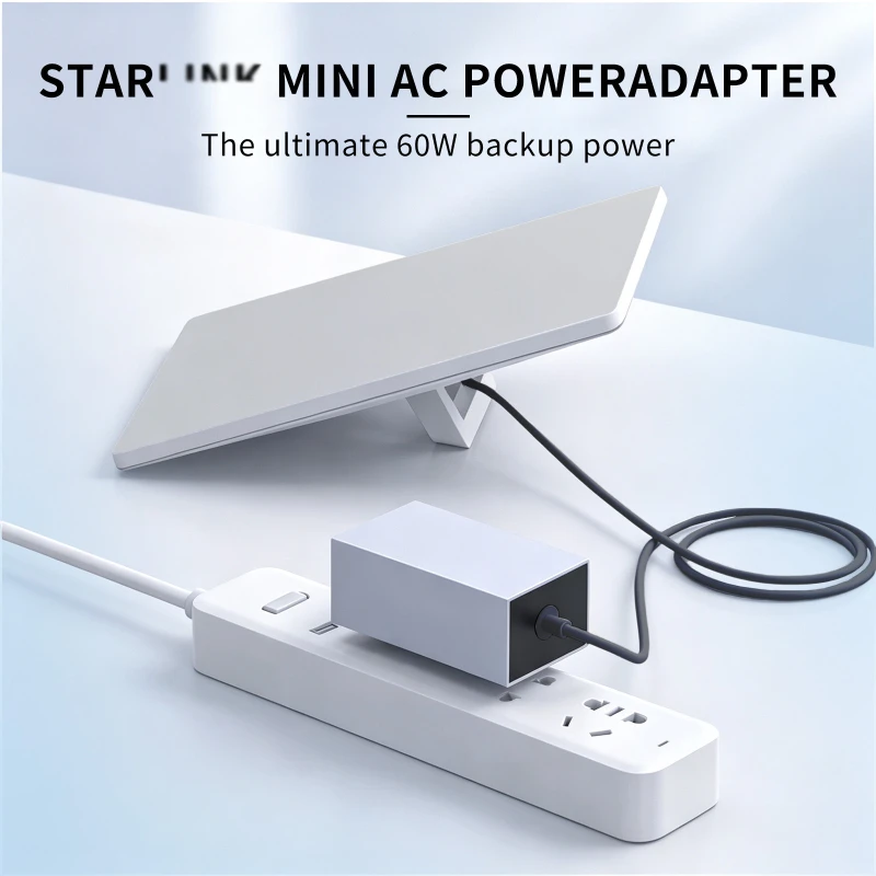 Starlink Mini charger 60W replacement power supply 30V 2A output charging plug including US, EU, UK, AU, EU with cable plug