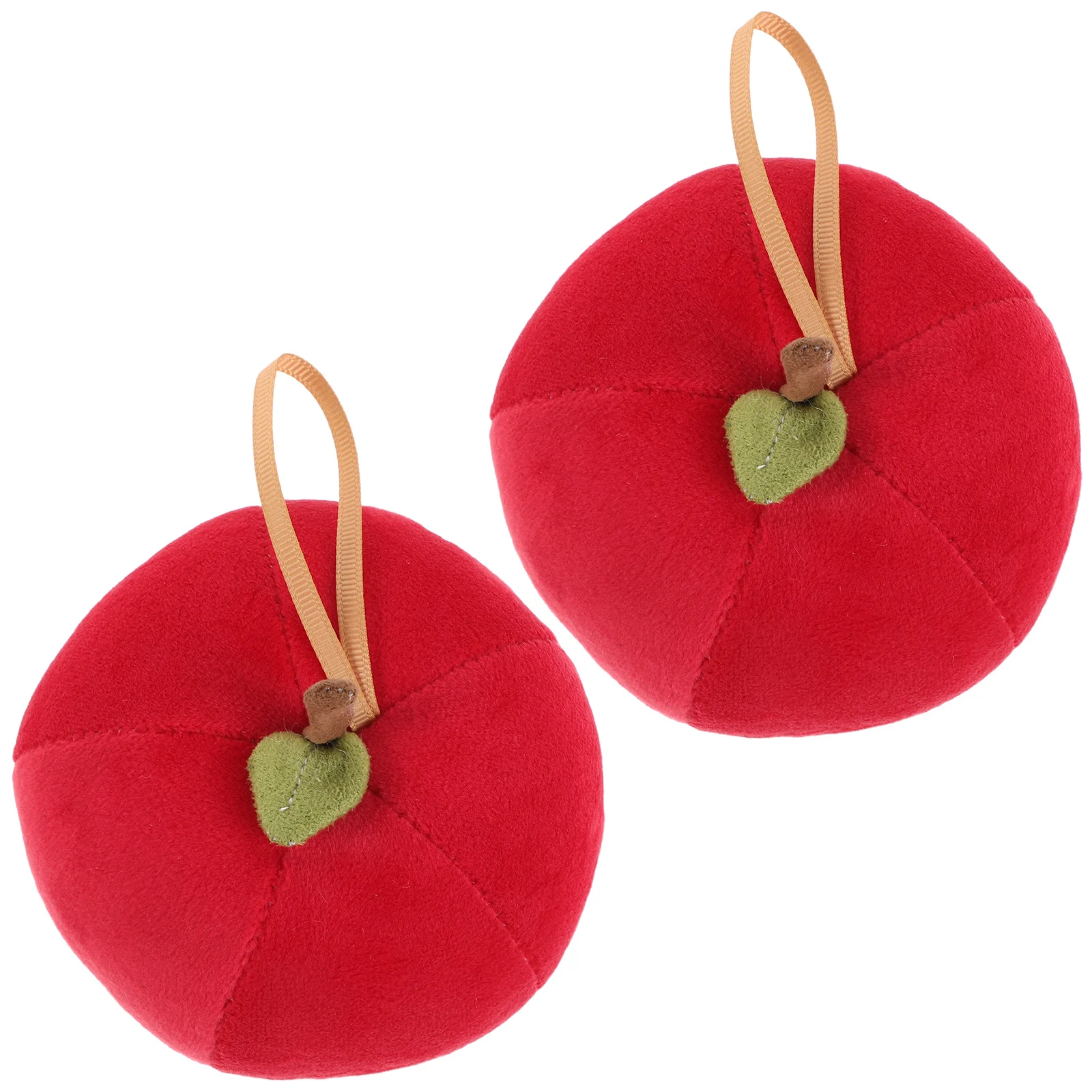 

2pcs Apple Keychain Bag Charms Soft Red Apple Ornaments Artificial Fruit Pendant For Christmas Tree Kitchen Decor Mini