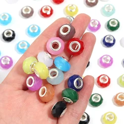 20pcs Colorful Faceted Resin Large Hole Beads For Jewelry Making Big Hole Loose Spacer Beads DIY Bracelet Necklace Findings