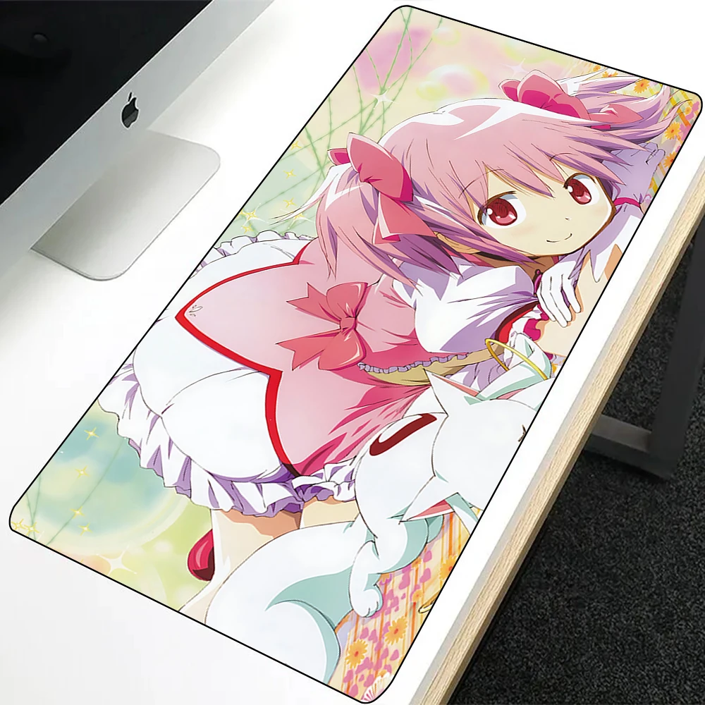 Laumango Madoka Magica Mousepad HD Printing Computer Gamers Locking Edge Non-slip Mouse Pad XXL90x40cm Keyboard PC Desk Pad