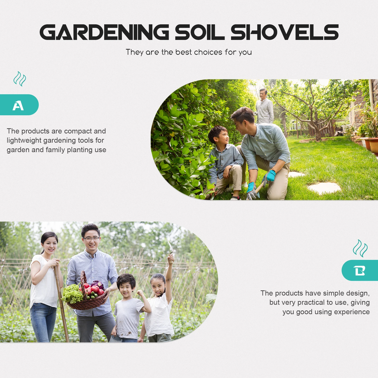 3 Pcs Soil Shovels Lightweight PP Plastic Gardening Tools Mini Dirt Rake Removal Planting Tool Durable Compact Design Easy