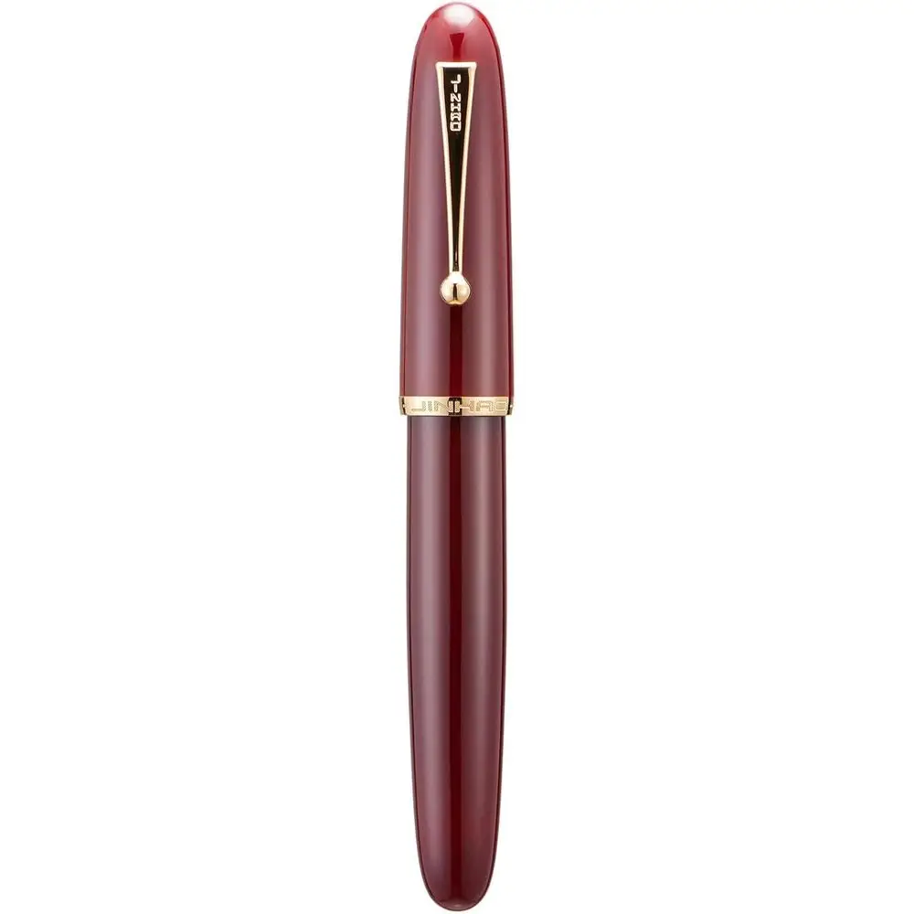 Mountain Pen Dadao Series Wine Red Acrylic Gold Trim #8 Extra Fine Nib with Large Converter for Writing, Signature, and Calligra