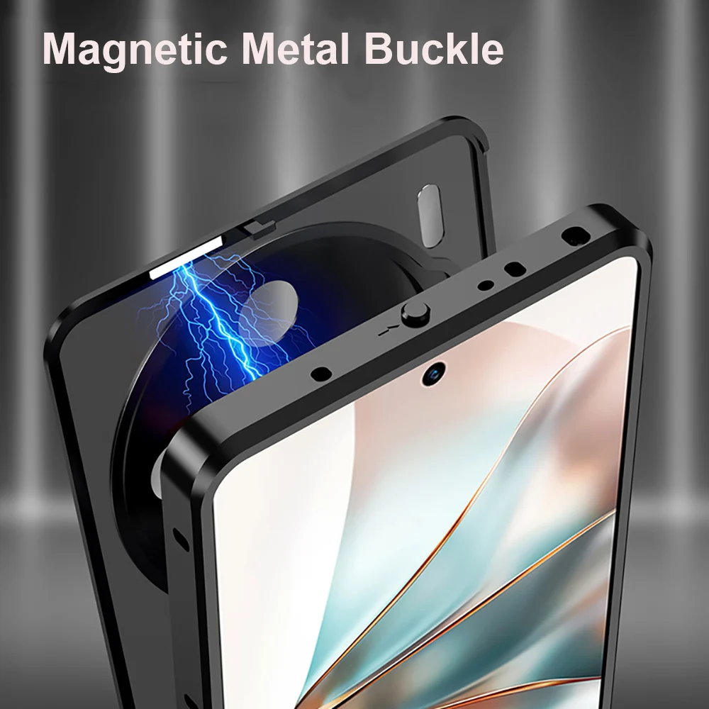 Luxury Aluminum Alloy Magnetic buckle for Zte Nubia Z60S Pro NX725J Case Cover Metal Bumper Matte clear hard pc Capas Skin Funda