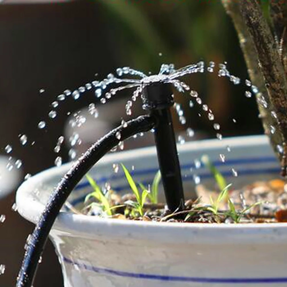 50Pcs 8 Hole Spike Dripper Adjustable Water Flow 360 Degree Drop Irrigation Sprinkler Flowerbed Garden Vegetable Watering Nozzle