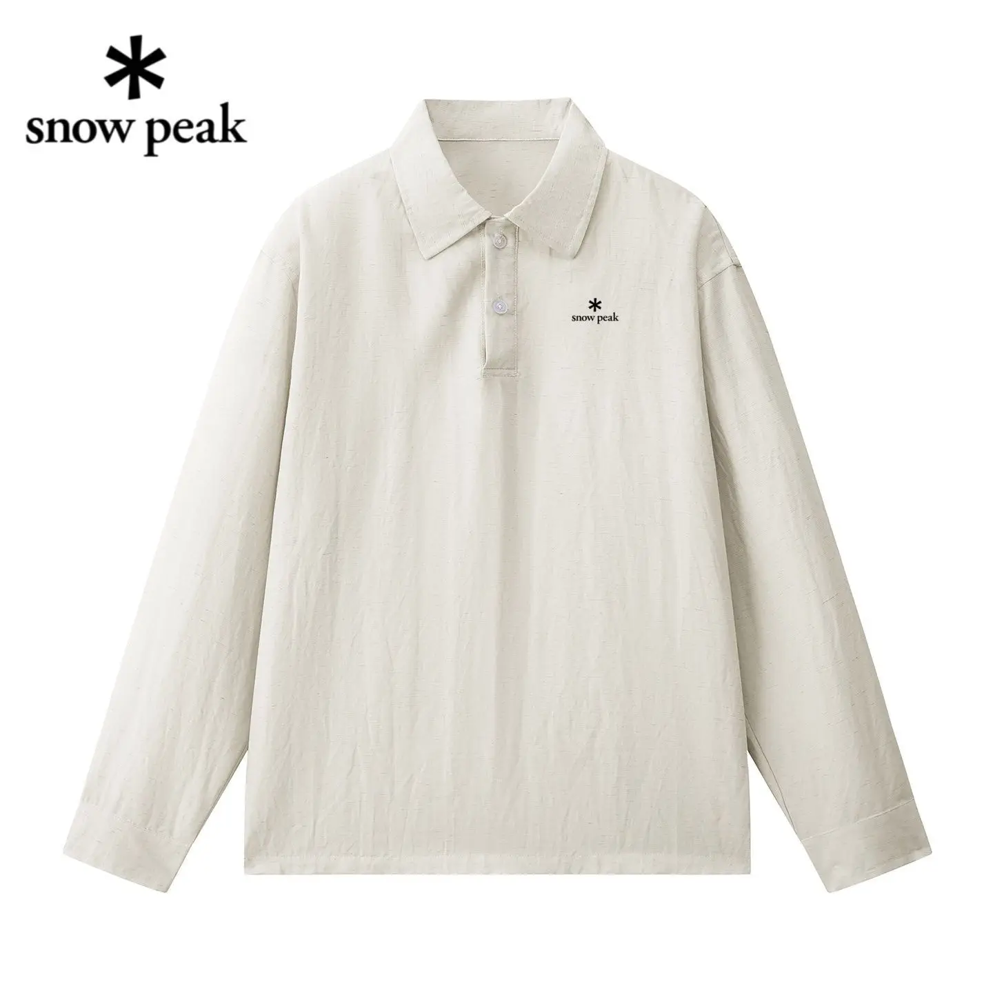 snow peak 2026 New Arrival Autumn Linen Shirt Men Lapel Long Sleeve Japanese Style Loose Breathable Casual Daily Top