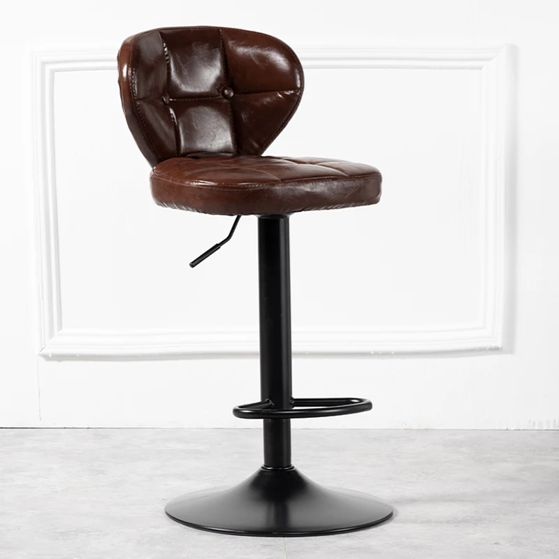 

Adjustable Bar Stool High Back Swivel Chair with Waterproof Upholstery, Multi-Color Dining Stool for Kitchen, Restaurant
