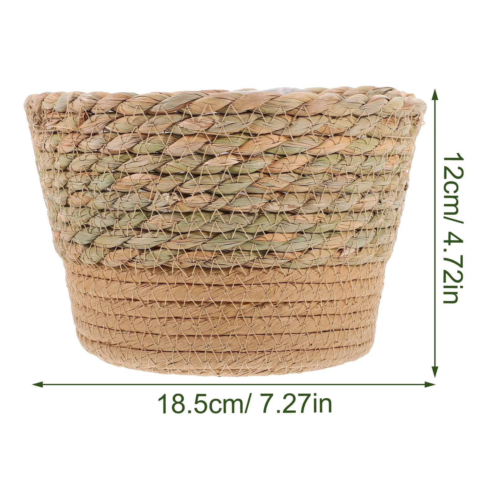 1 قطعة سلة للزهور المنسوجة من القش للنباتات الداخلية سلة زراعة منسوجة يدويًا سلال نباتات مزخرفة ديكور حديقة المنزل #6