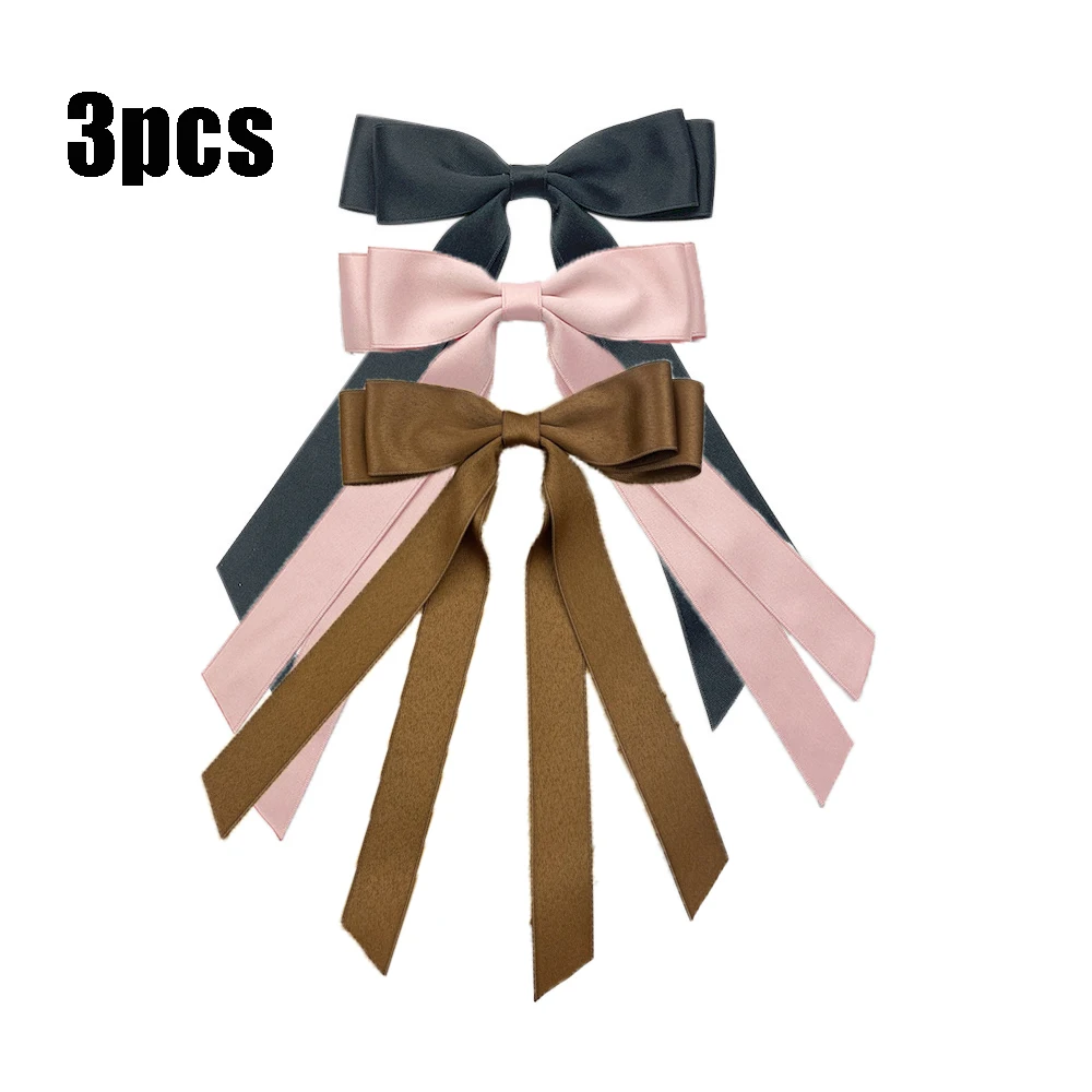 3pcs 달콤한 리본 더블 레이어 나비 활 플로트 공주 머리핀 새로운 발레 스타일 소녀 헤어 액세서리