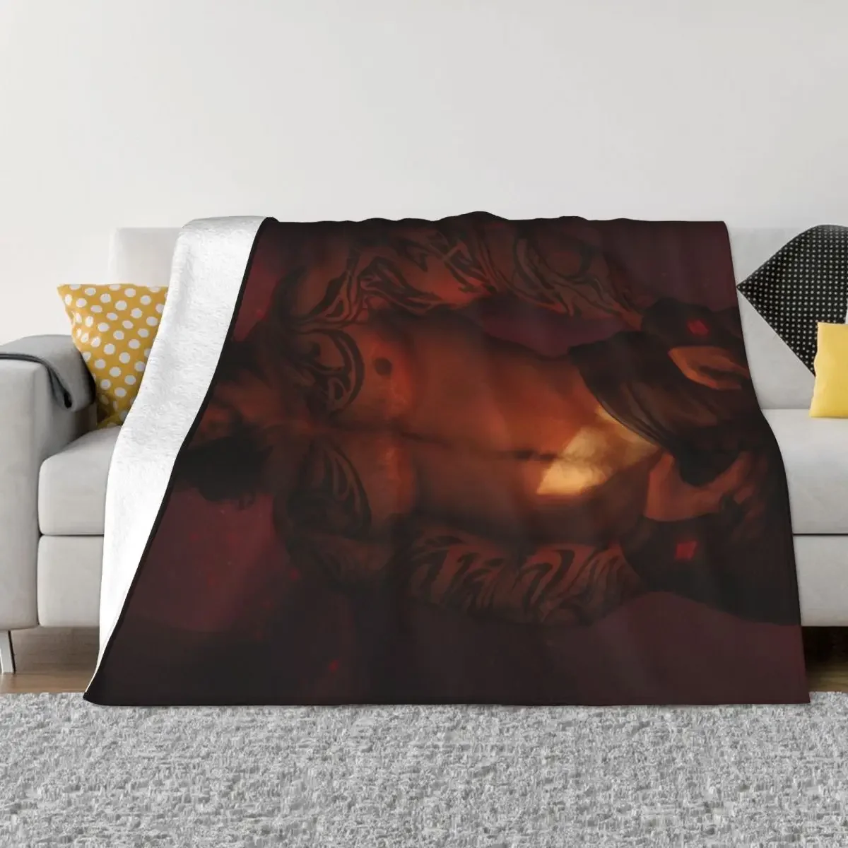 ACOTAR: Cassian Throw Blanket Decorative Beds Hair Blankets