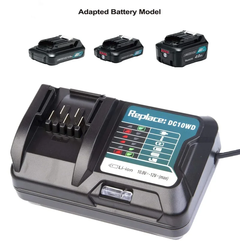 DC10WD Battery Fast Charger For Makita 10.8V 12V Tool Batterys Charging DC10WD BL1015 BL1016 BL1021B BL1041B 40W 3A Current