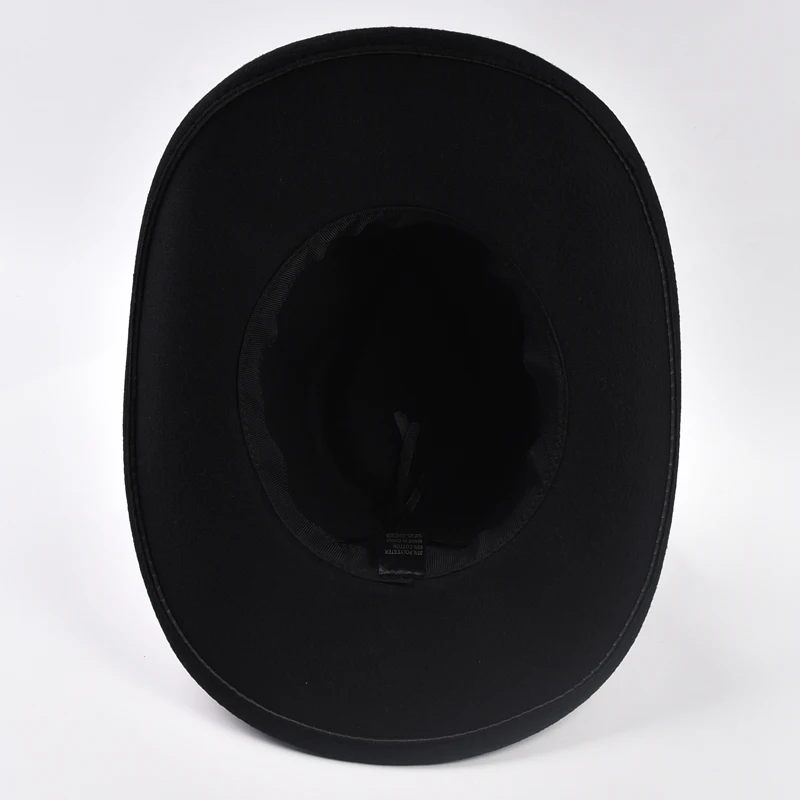 الشتاء حافة كبيرة قبعات رعاة البقر الغربية حزام ديكور الجاز قبعات فيدورا ريترو شهم سيدة الجاز راعية البقر قبعة الكنيسة سمبريرو قبعات #6