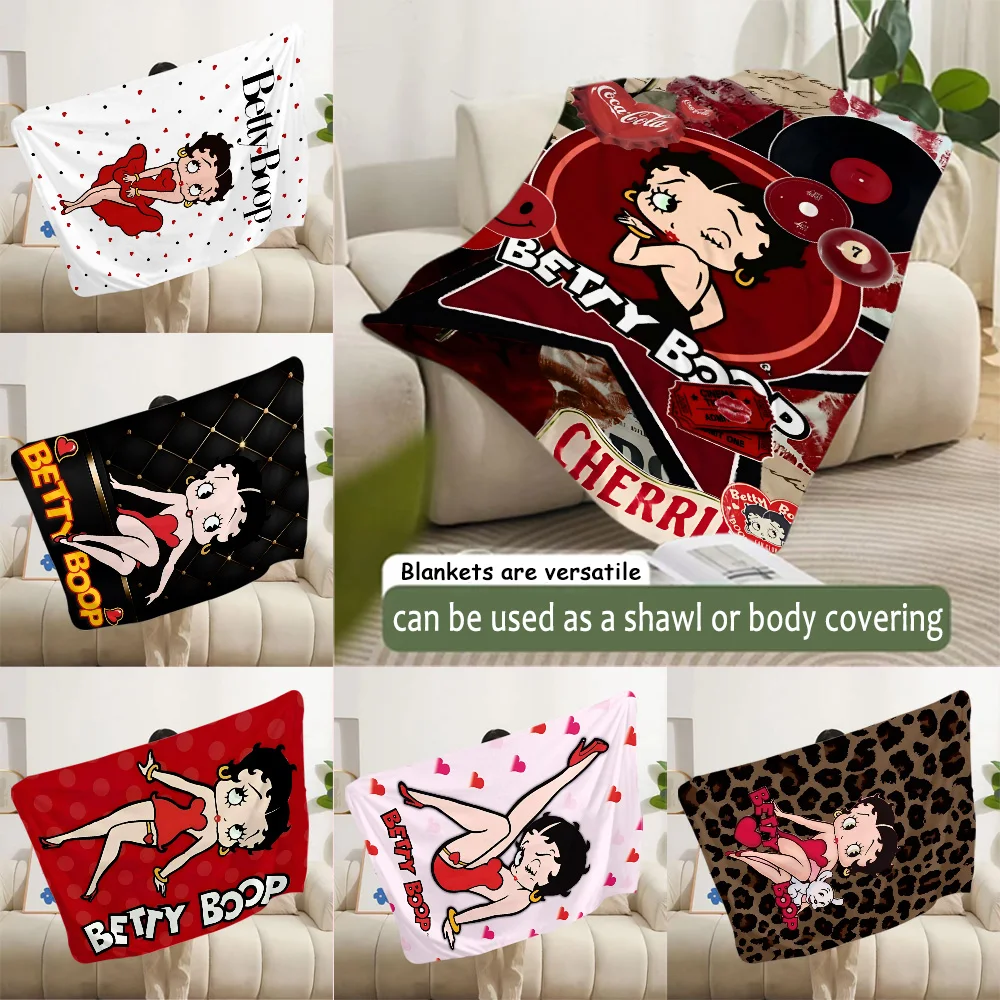 Cartoon B-BettyS B-BoopS Printed Blanket Picnic Blankets Warm Blanket Soft and Comfortable Blanket Home Travel Birthday Gift