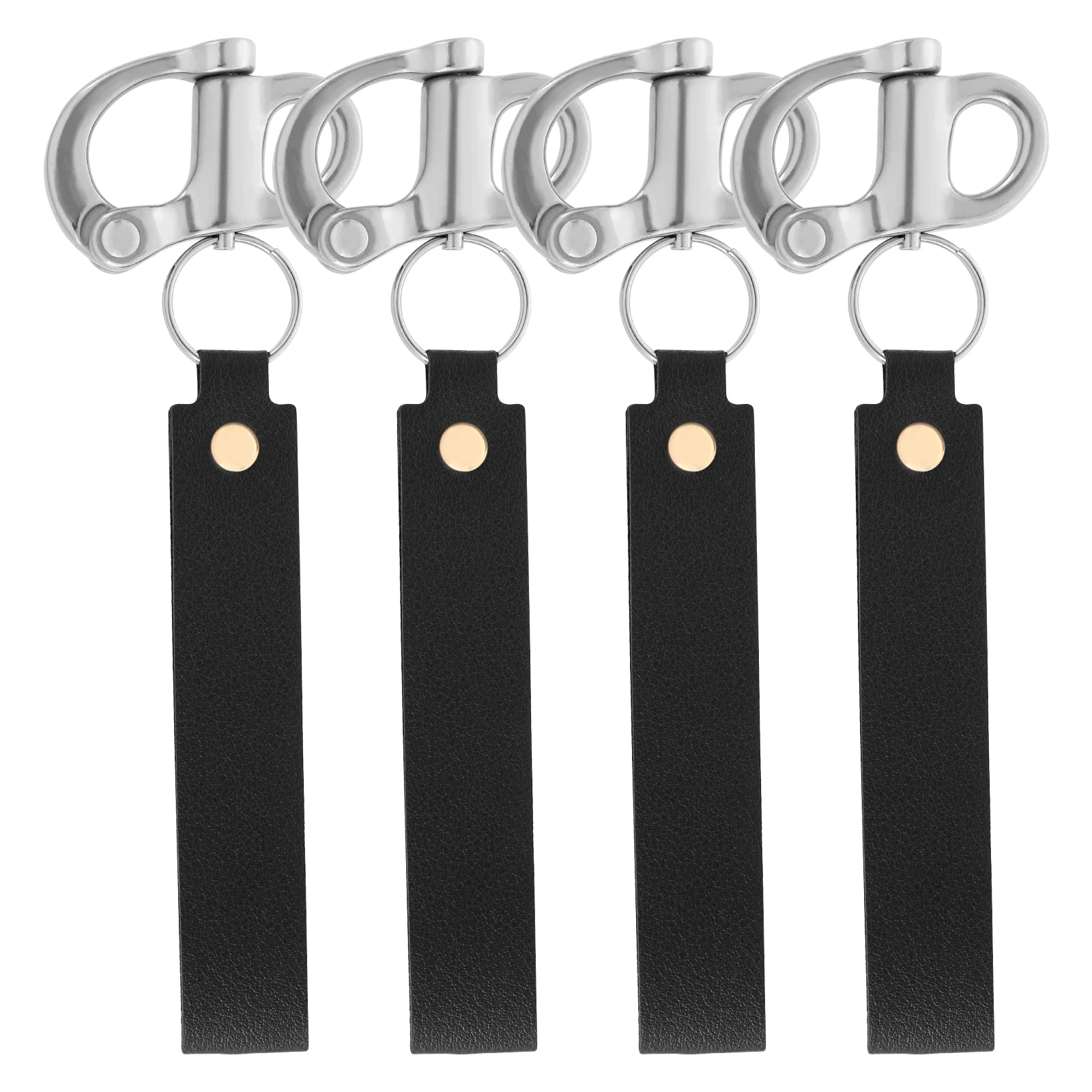 

4Pcs Quick Release Shackle Stainless Steel Fixed Snap Shackle Lanyard Rustproof Firefighter Quick Release Shackle Strong Load