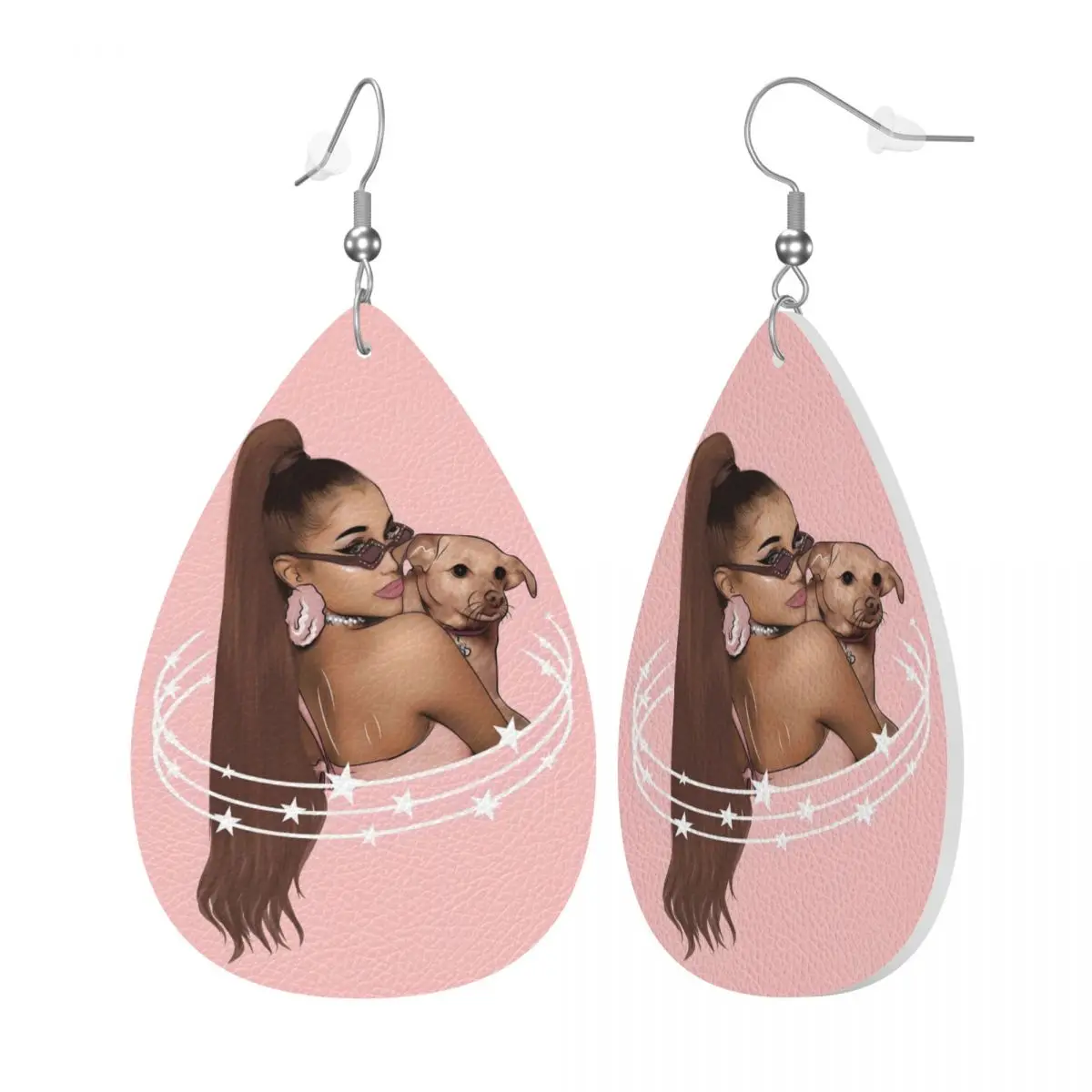 Custom G-Grande A-Ariana Leather Teardrop Earrings Fashion For Women Hot Singer Jewelry Accessories For Valentine's Day