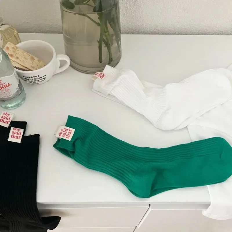 اليابانية الرجعية القماش التسمية قلت أن الجوارب النسائية الربيع الصيف القطن كومة الجوارب أزياء الكورية نمط الفتيات الجوارب