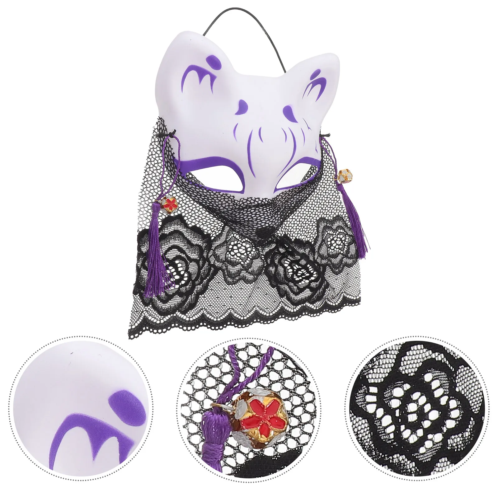 

Half Face Fox Mask Cosplay Party Supplies Masks Halloween Masquerade Facial Accessory