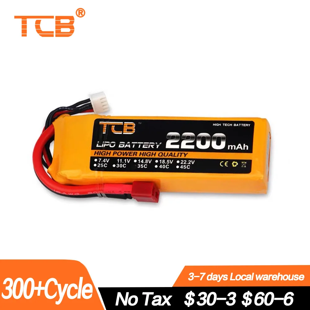 

NEW TCB RC LiPo Battery 2S 7.4V 2200 3000 3500 4000 4200 5000 5200 6000mAh 25C 35C 60C For RC Airplane Drone Helicopter Car Toy