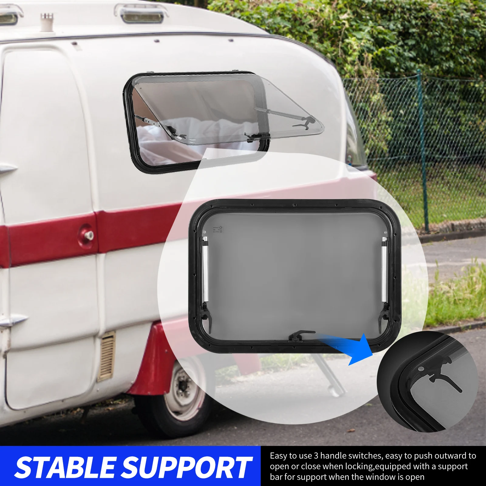

Window RV Window Round Corner Window Push Pull UV Waterproof Slide Window for Trailer RV