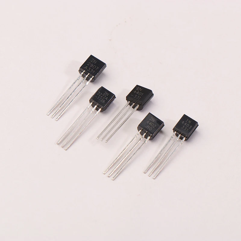50 pezzi DIYTZT 2n3904 2n3906 2n4403 2n2907 2n4401 2n2222 Pn2222 2n5551 2n5401 NPN Transistor a bassa potenza