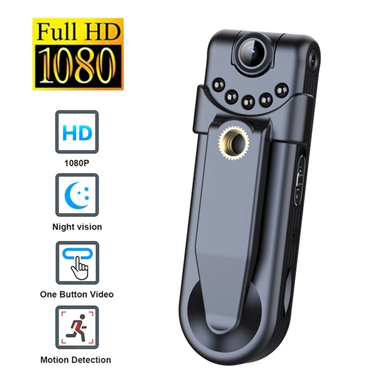 1080P Camera With Back Clip Portable Digital Video Recorder Police Body Cam Infrared Night Vision Small Bike Camcorder