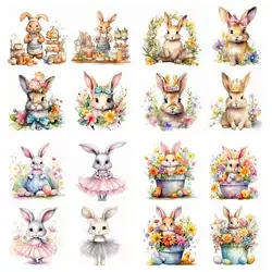 20cm Cute Animal Patch Iron on Transfer little rabbit Patches for Kids Clothing DIY Heat Transfer Vinyl Stickers on Clothes