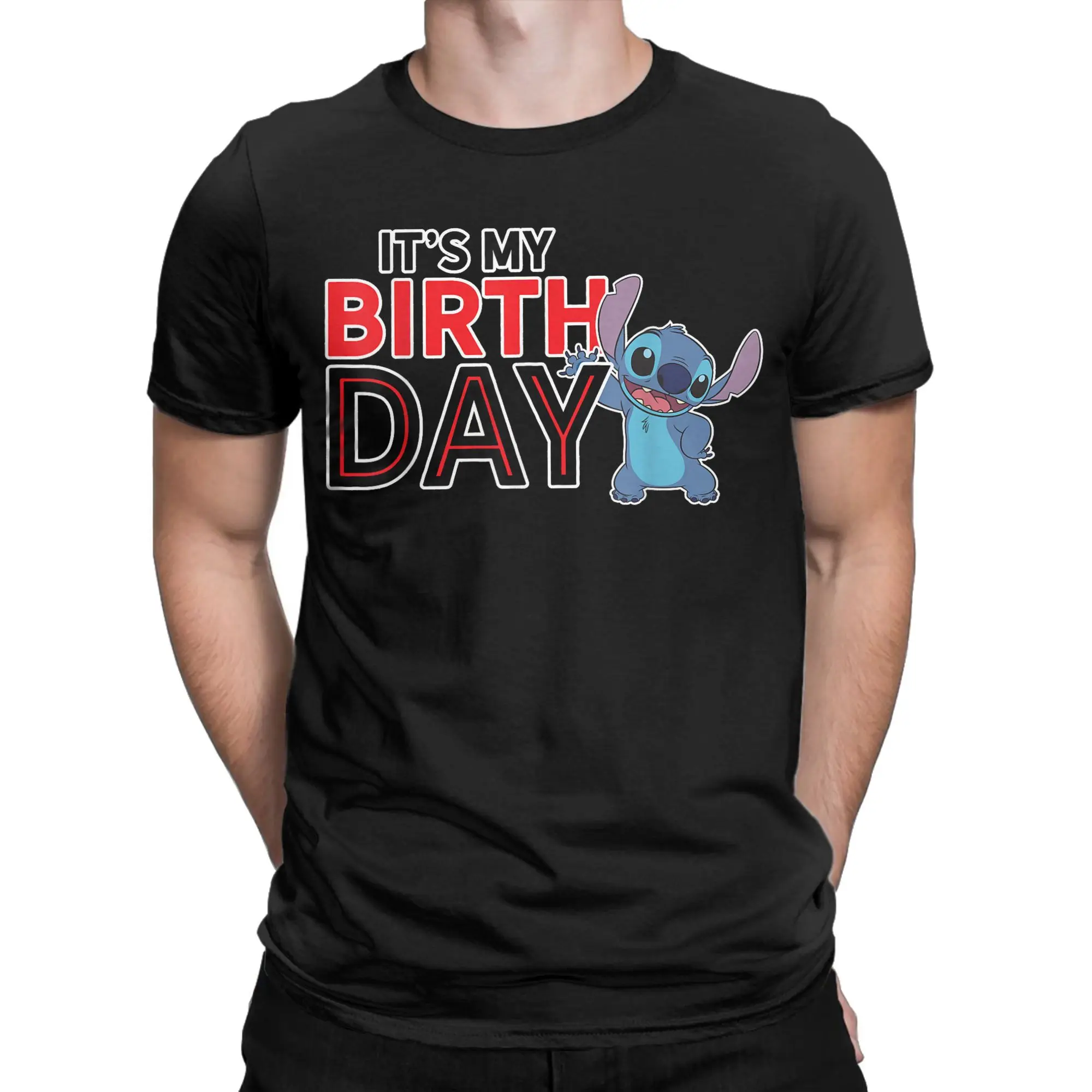 

Unique Stitch Happy Birthday T-Shirt Men Crew Neck Cotton T Shirt Short Sleeve Tee Shirt Plus Size Tops
