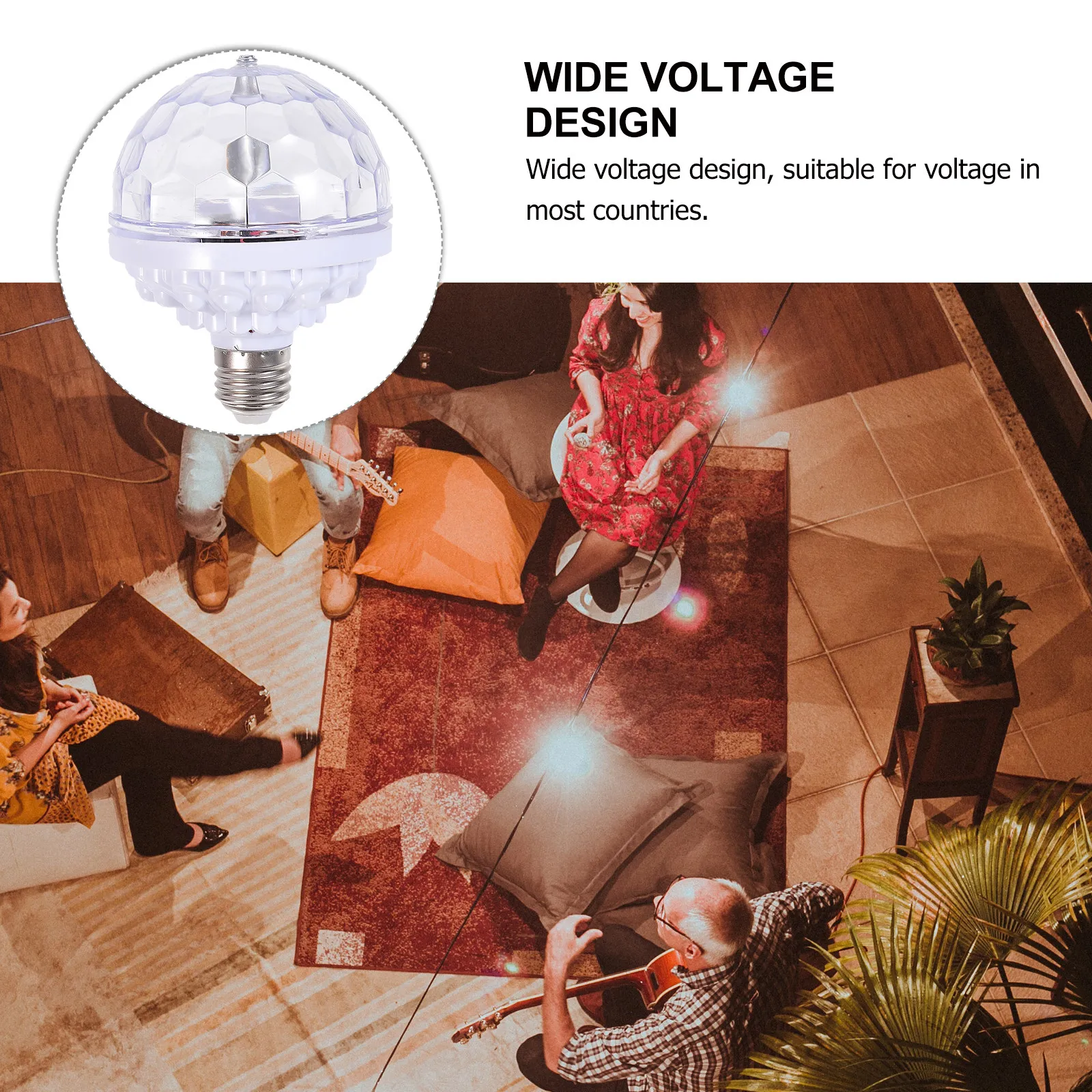 1 unidad de lámpara LED de bola de colores, mini luz giratoria de seis perlas para escenario, efecto de discoteca para DJ y KTV, luz creativa para fiestas y escenarios.