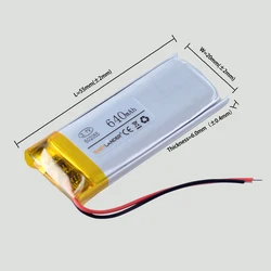 3.7V 640mAh 602055 Rechargeable Lithium Li-ion Polymer Battery