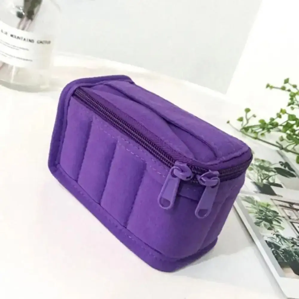 

8-Grid Essential Oils Carry Case Shockproof Convenient Cotton Manicure Polish Storage Bag Handle Large Capacity