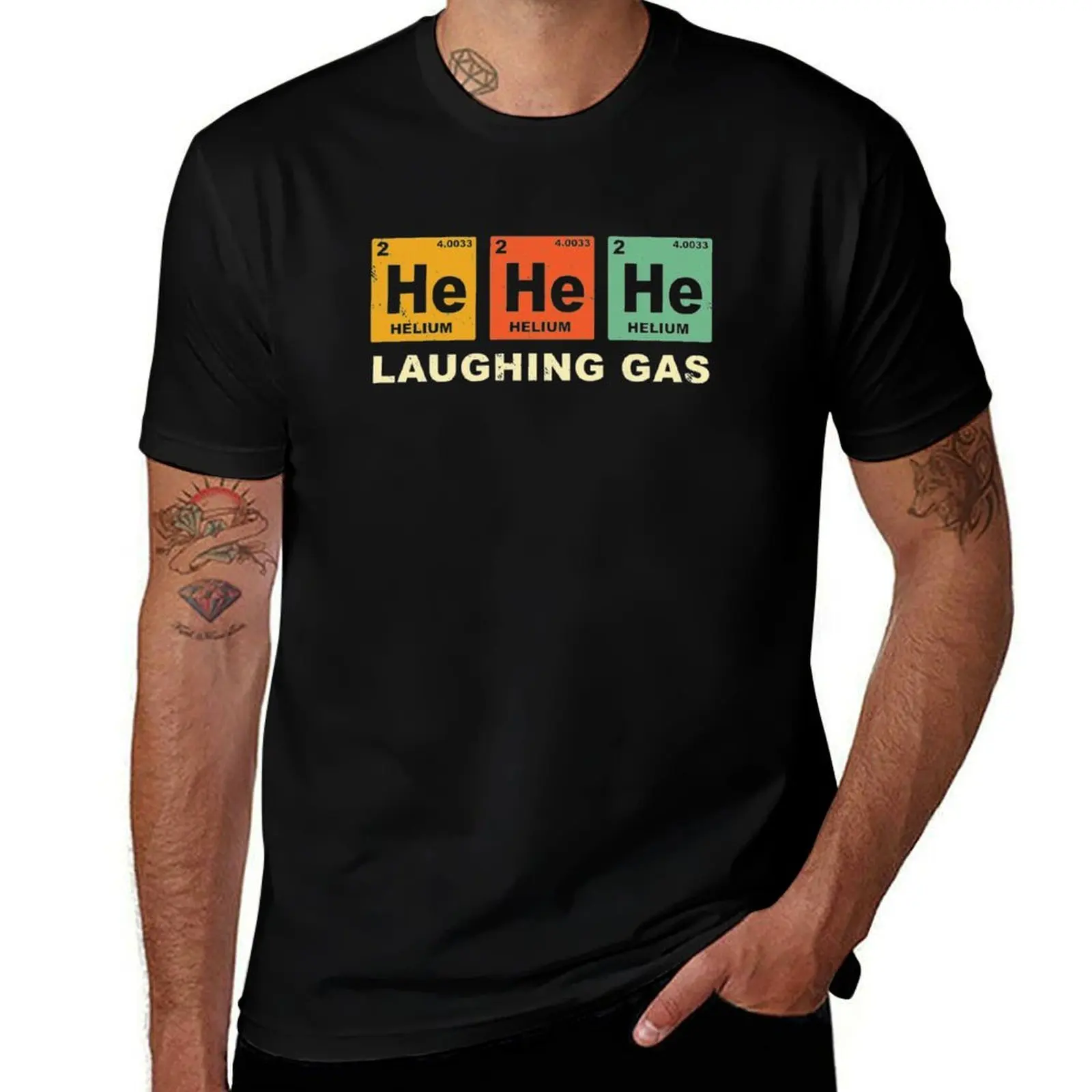 

Laughing chemistry- men T-Shirt man for casual puns retro table Gas periodic Pharmacist Classic t shirts