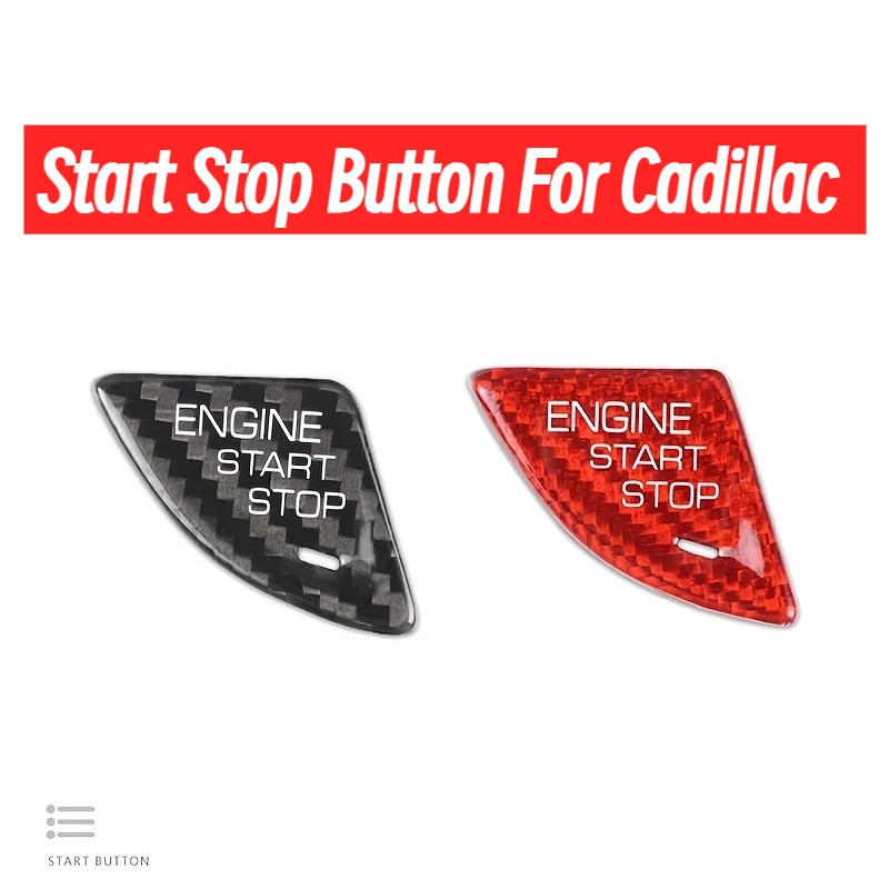 Наклейка на кнопку Start Stop для Cadillac серии ATS и ATS-L, украшение интерьера автомобиля, наклейка на двигатель автомобиля из настоящего углеродного волокна