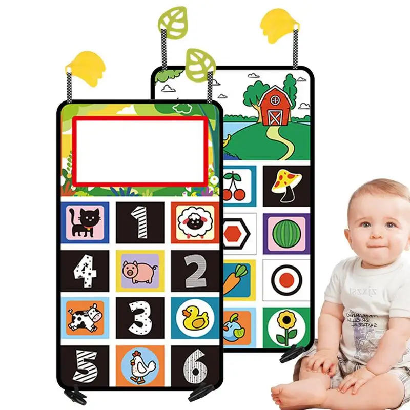 Baby Cloth Books Tummy Times Floor Mirror Double High Contrast Activity Calendar Busy Book With Safety Mirror For Children Gifts