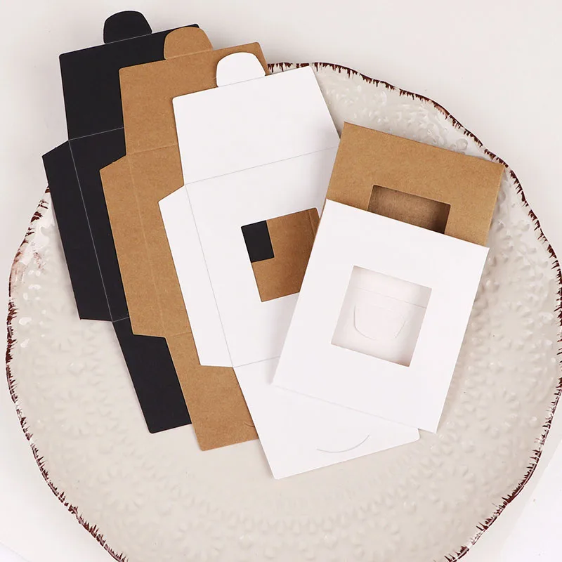 50pcs 85x95mm Envelope Bag Card Boxes Sugar Box Candy Earring Necklace Accessories 250g Kraft Paper Celebration Party Gift