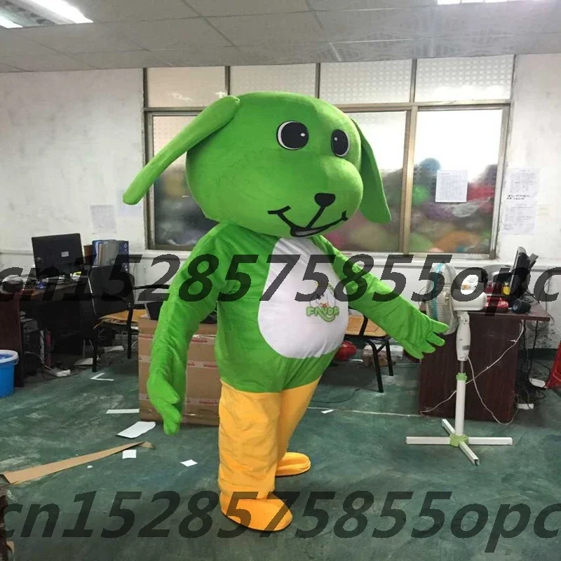 Green Dog Mascot Costume Cartoon Anime Dogs Mascotter Cosplay Scaramouche Mask Party Halloween Carnival Costumes For Adults