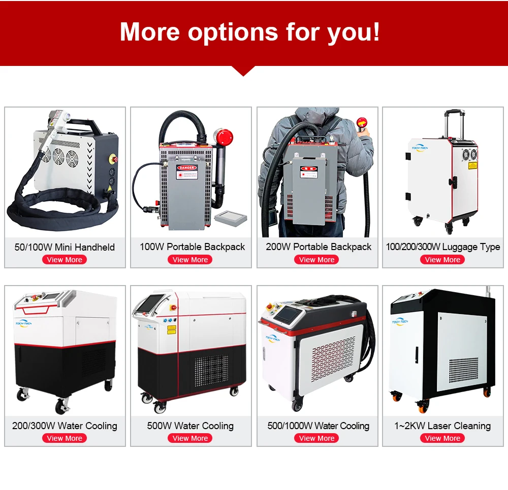 Industrial 100w 200w 300w Handheld Pulse Laser Cleaning Rust Removal Machine Laser Paint Oil Cleaner