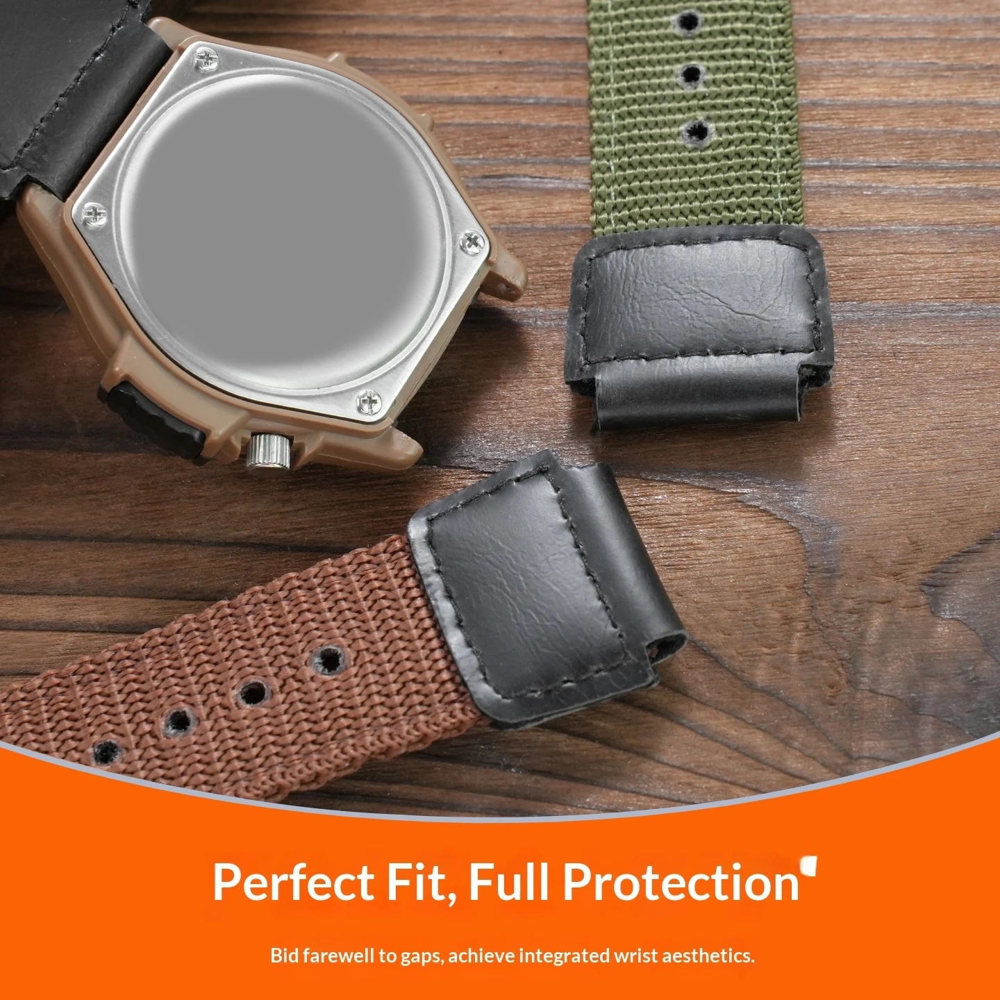For Casio Forester FT-500WC Leather Splicing Nylon Watch Strap AW-80V W-89H Men's Watch Band 19mm Outdoor Sports Wristband Soft