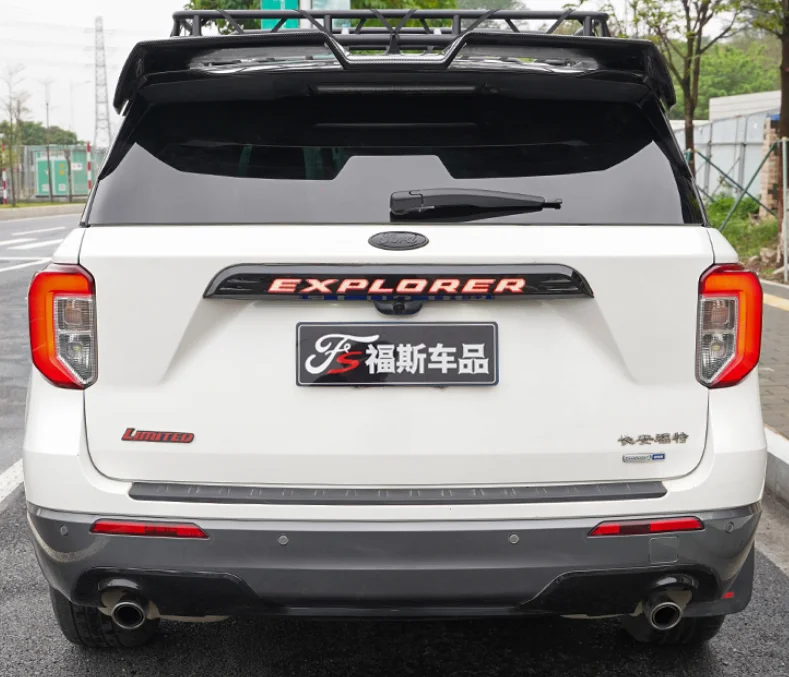 For Ford Explorer 2020 2021 2022 2023 High Quality ABS Bright Black Car Bumper Front Lip Rear Diffuser Spoiler Cover Body Kit