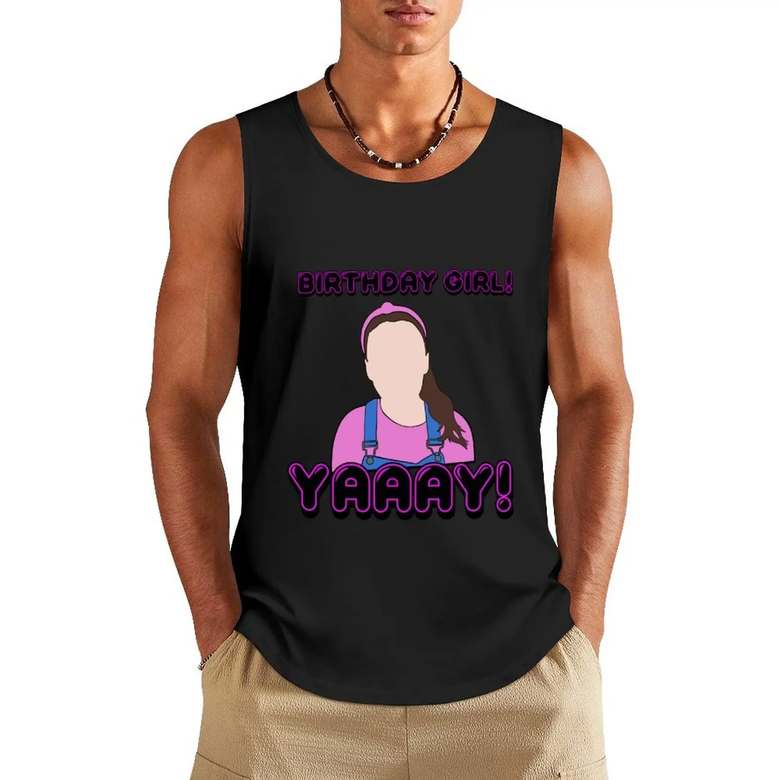 

Mrs Rachel - Birthday Girl Tank Top Men's sleeveless gym shirts running shirt underwear summer clothes cute tops
