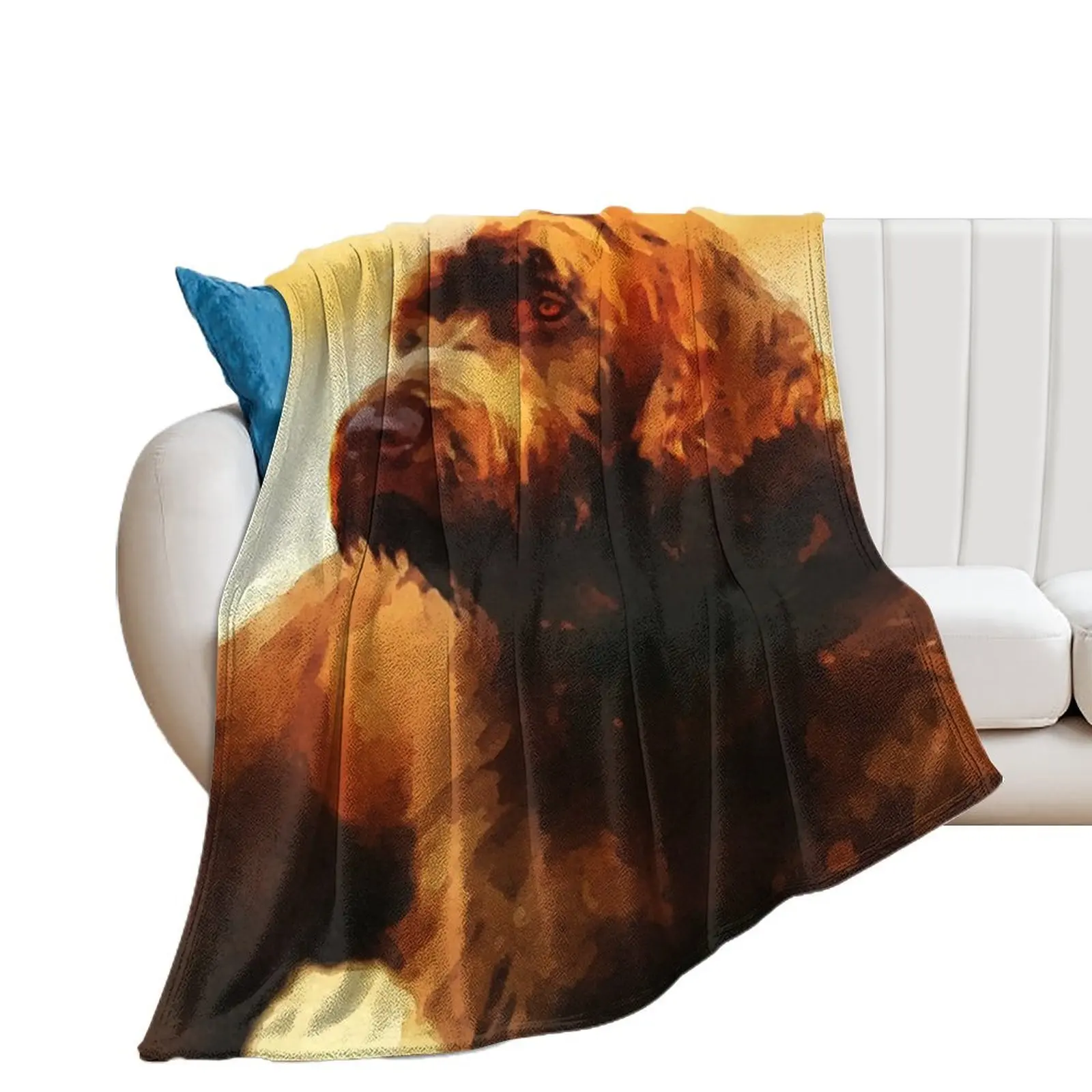 

Bearded Dog Pudelpointer Throw Blanket Hair Bed Blankets